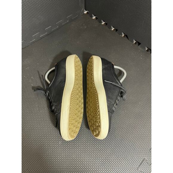 Ecco soft 7 sneaker women's EU 39 8-8.5 black leather nubuck casual shoes - Picture 3 of 8
